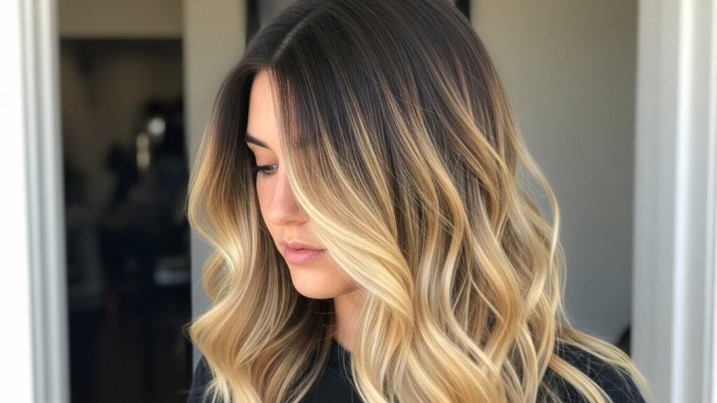 Dark Blonde Balayage Waves