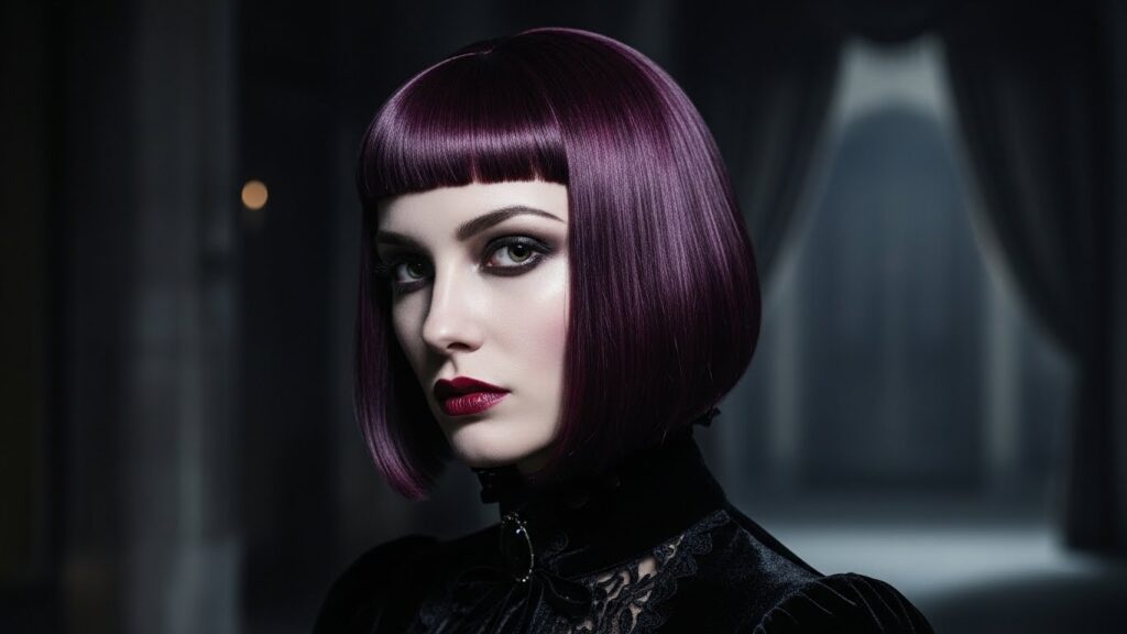 Deep Plum Gothic Bob