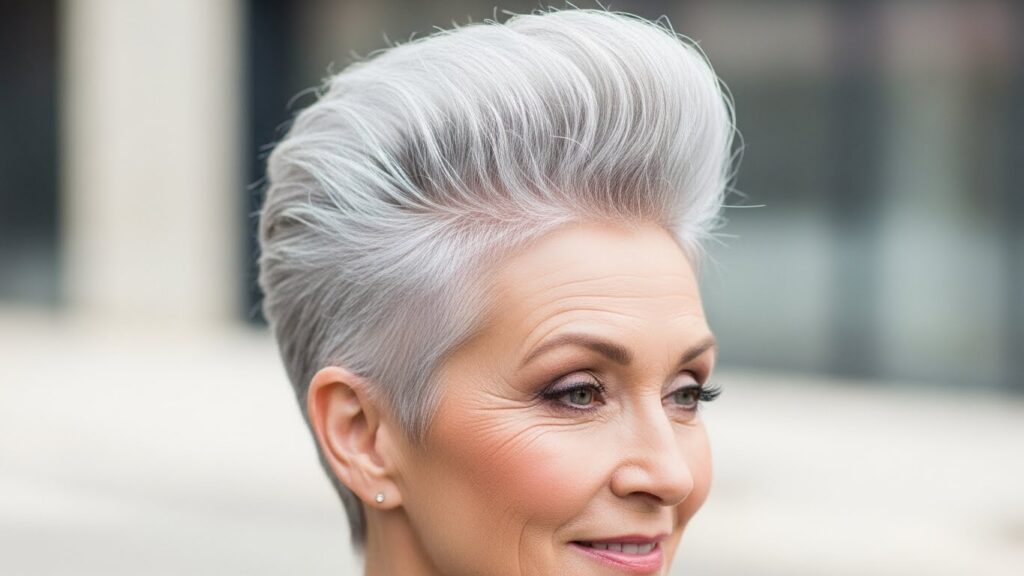 Edgy Silver Pompadour Spikes