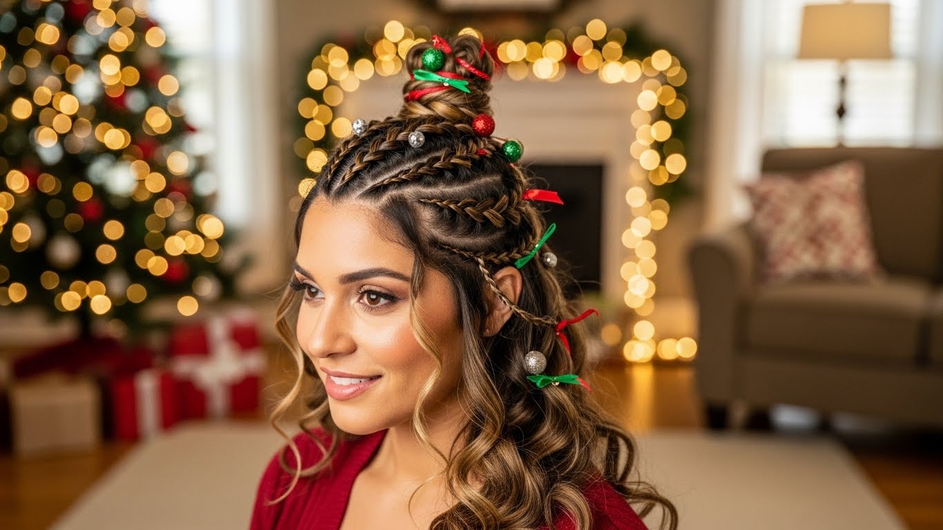 Eye-Catching Christmas Tree Hair Ideas Perfect for the Holidays