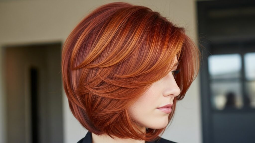 Feathered Auburn Bob