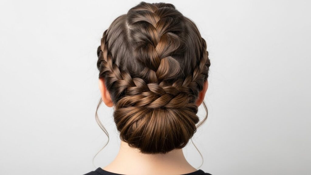 French Braid into Low Bun