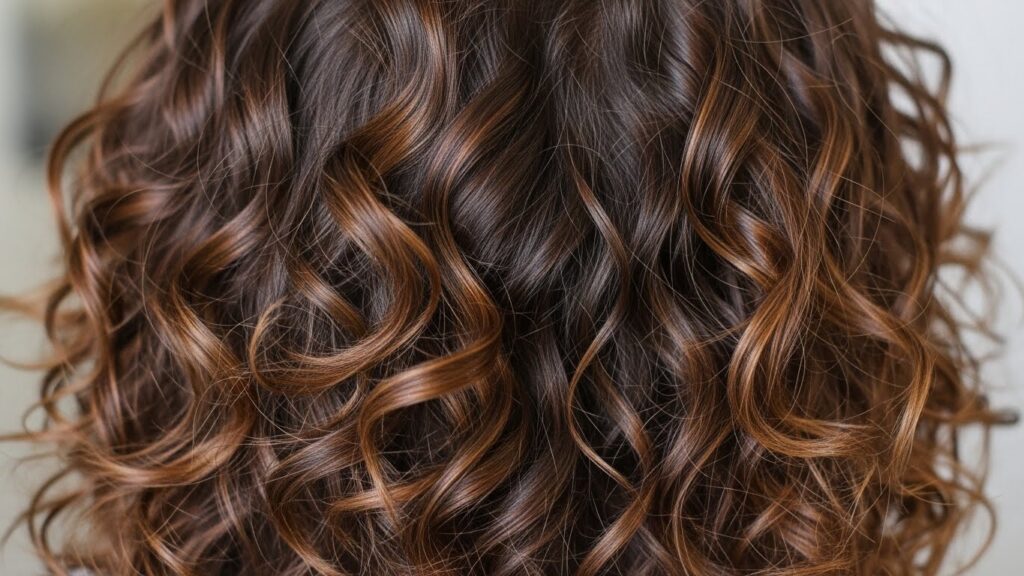 Glossy Mushroom Brown Curls