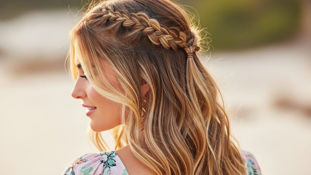 Half-Up Braids with Loose Waves