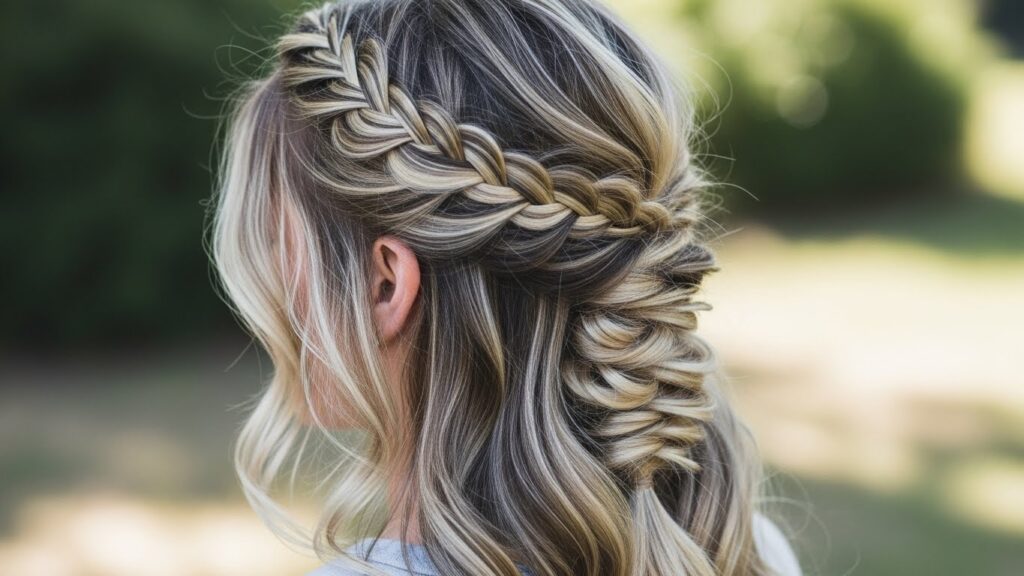 Half-Up Fishtail Braid