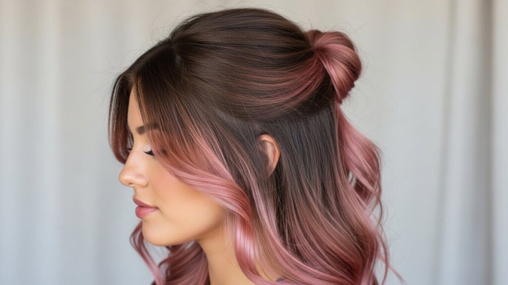 Half-Up with Pink Undertones