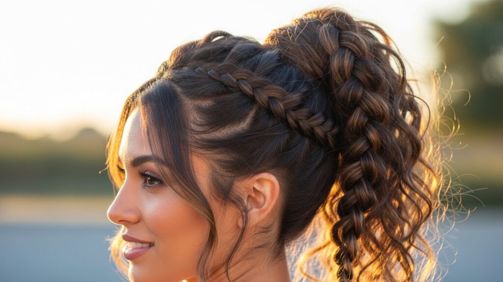 High Braided Ponytail Texture