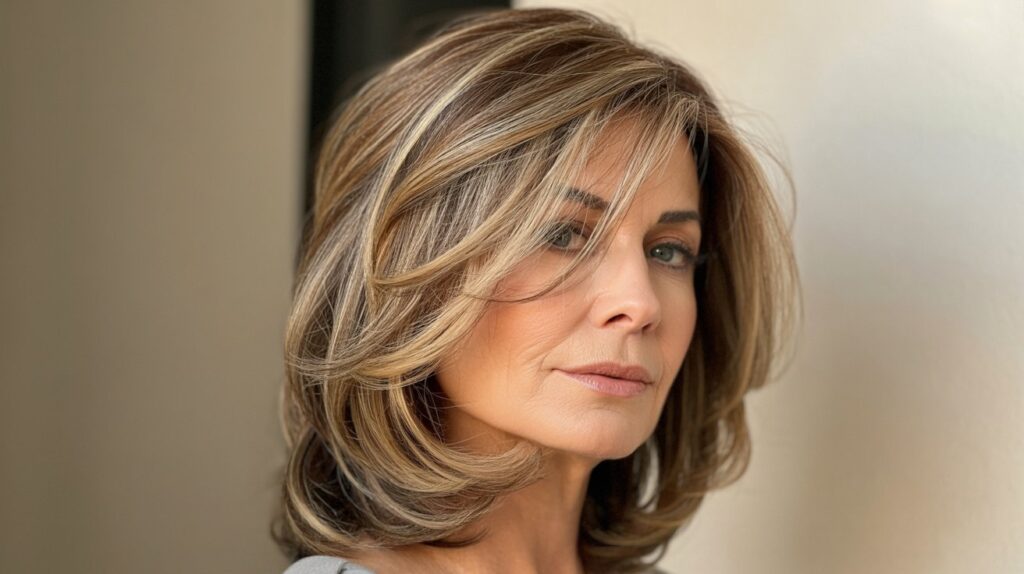 Layered Shoulder-Length Highlights