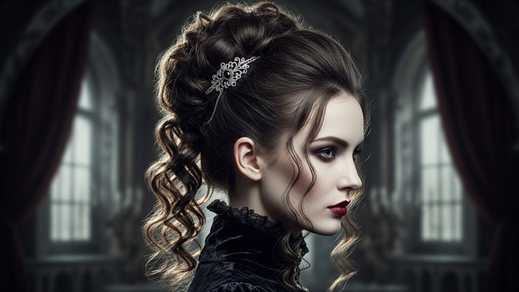 Loose Curly Vampire Updo