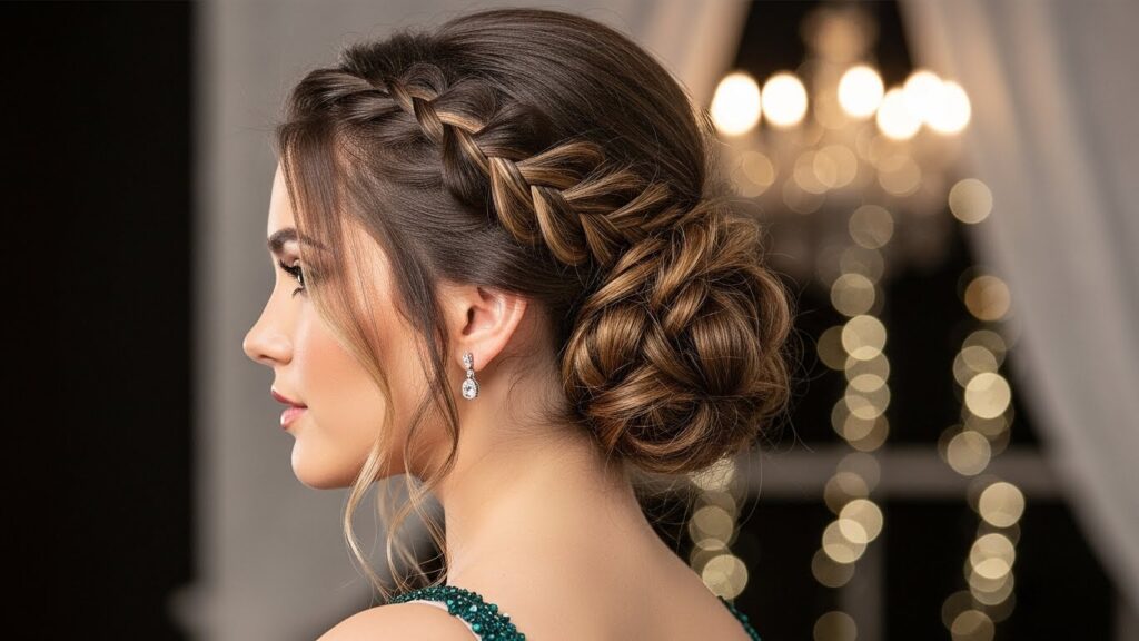 Messy Bun with Side Braid