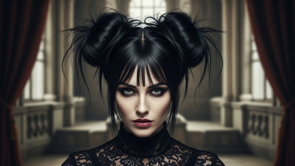 Messy Gothic Space Buns