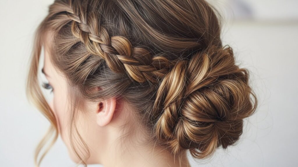 Messy Side Braid Bun