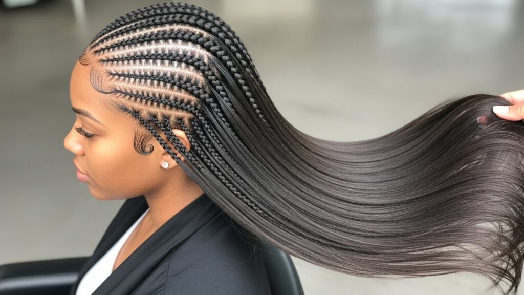 Mini Cornrow Braids Sleek Lengths