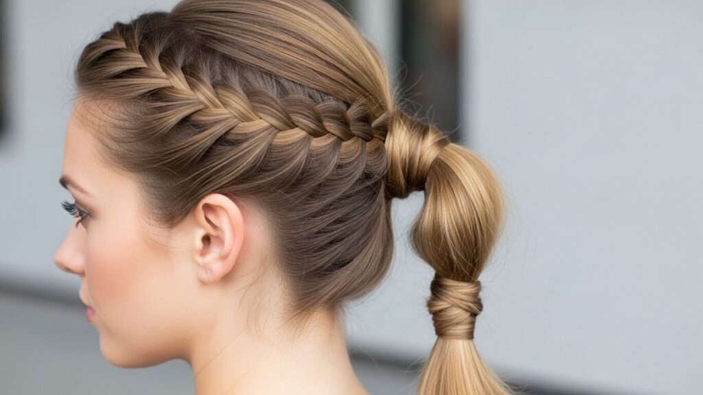 Ponytail with Side Braid