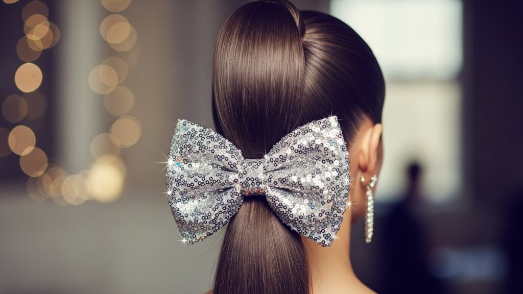 Sequin Bow Ponytail