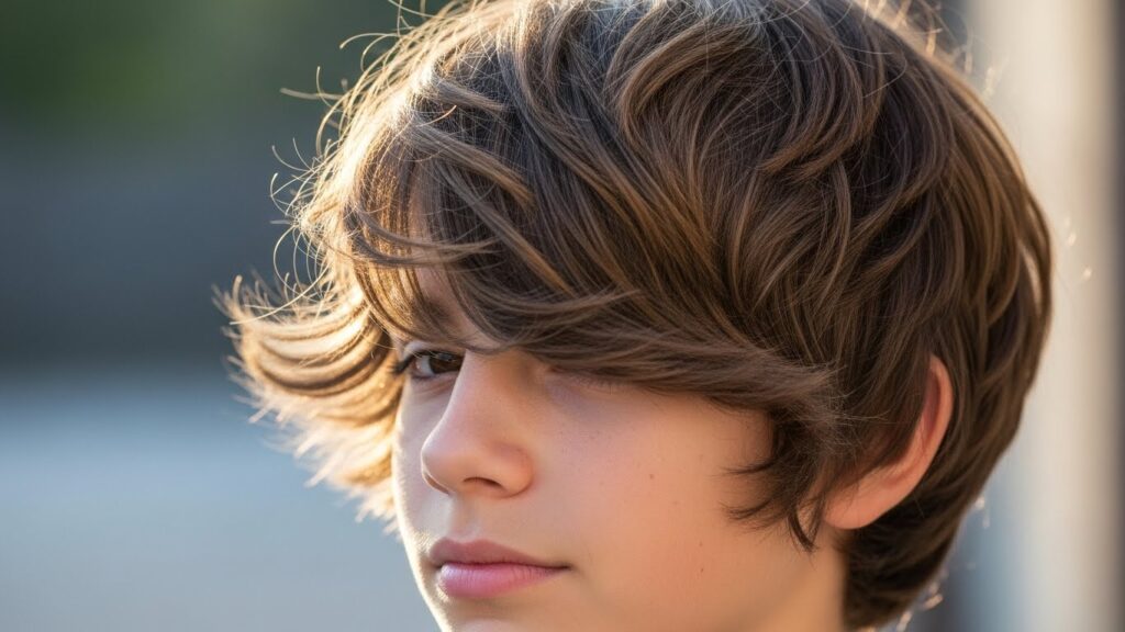 Shaggy Layered Cut with Side Sweep