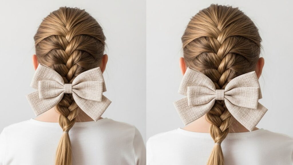 Side Braid with Big Bow