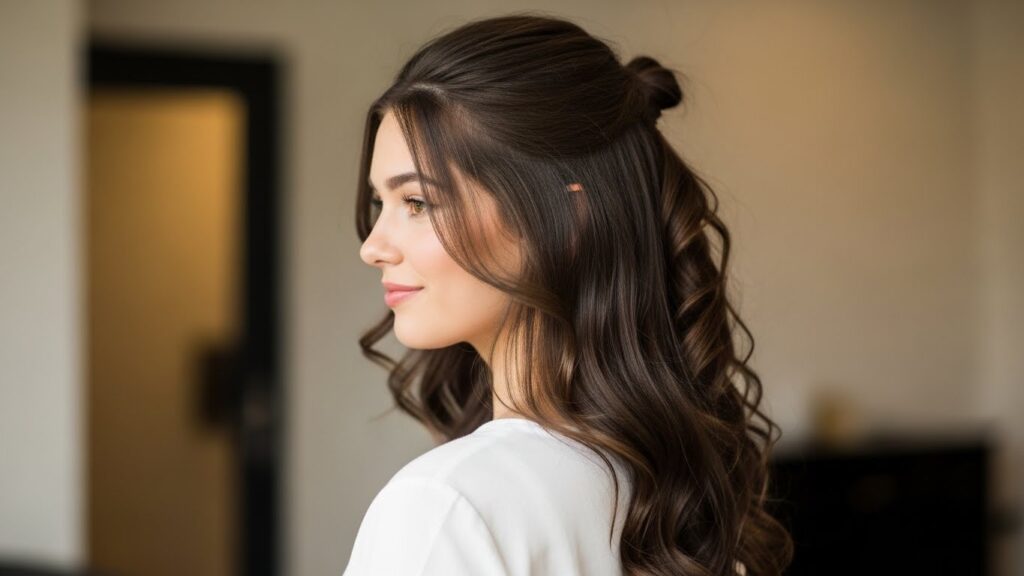 Simple Half-Up with Loose Curls