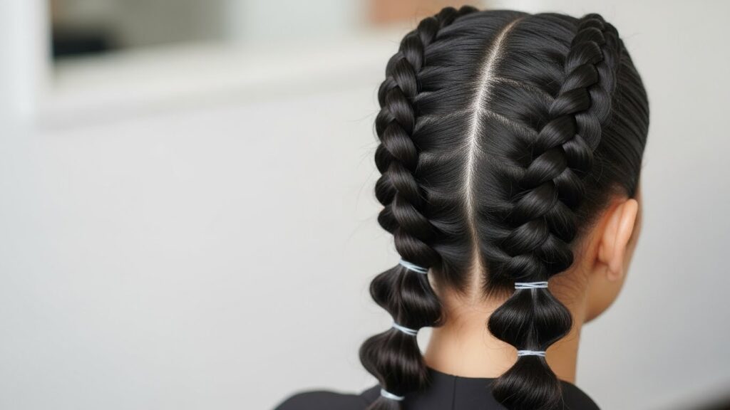 Sleek Double Bubble Braids