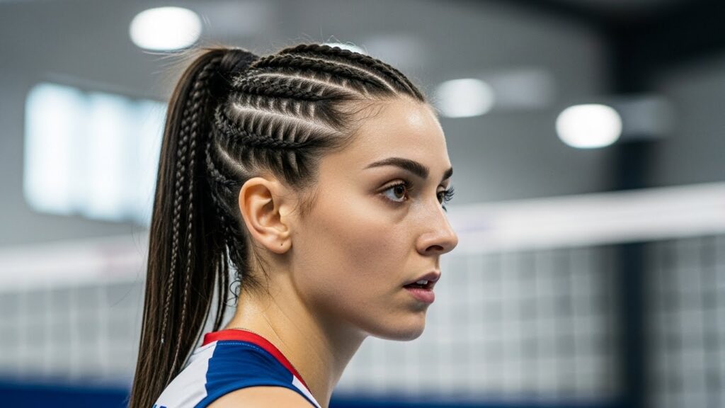 Sleek Ponytail with Cornrow Sides