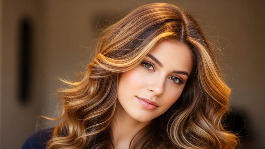 Soft Curls with Highlights