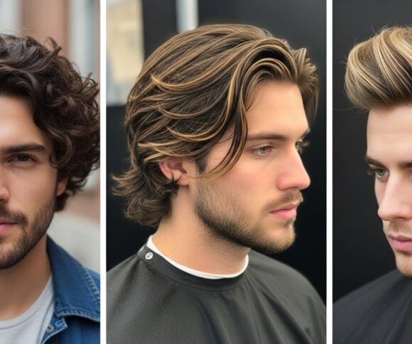 Stylish Honey Blonde Highlights for Men with Brown Hair