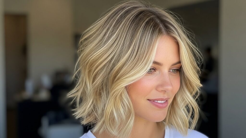 Textured Blonde Bob