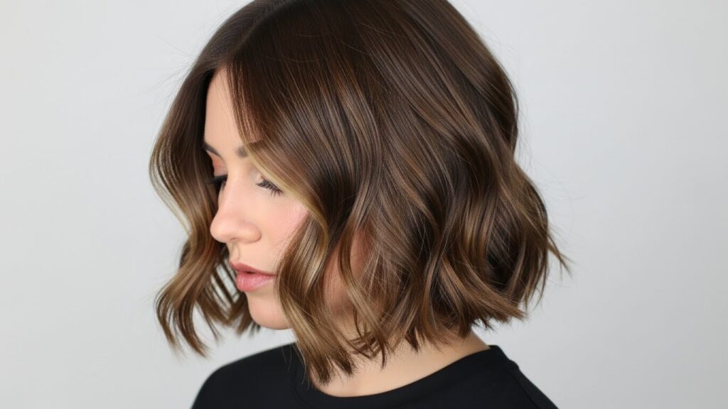 Wavy Blunt Cut Hairstyle