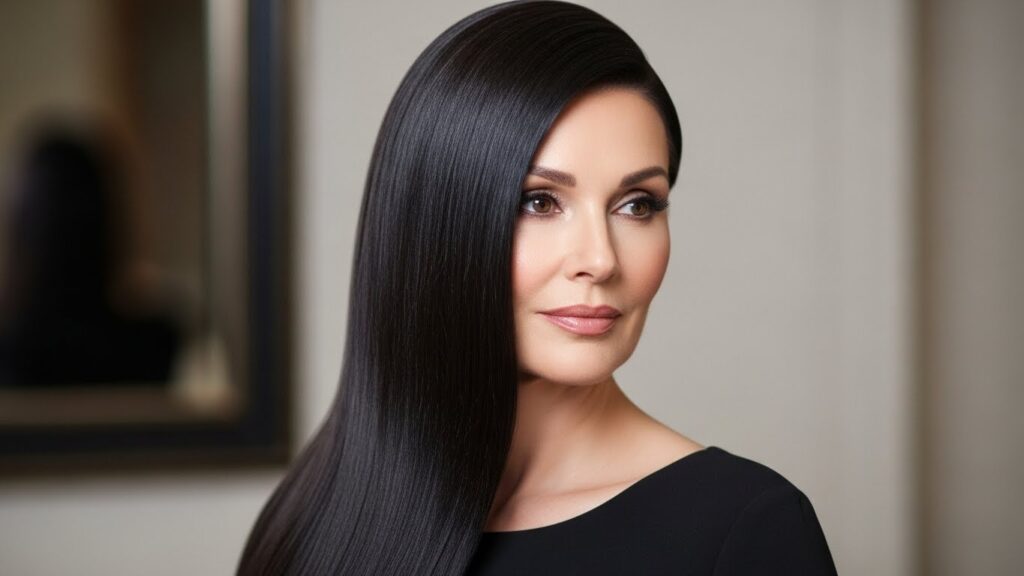 Sleek Side-Parted Brunette